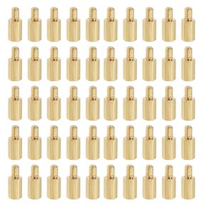 YOKIVE 50 Pcs M2 Standoff Screws, Brass Hex PCB Standoffs, Keep Height Consistent, Great for Motherboard (Gold Tone, 5mm+3mm)