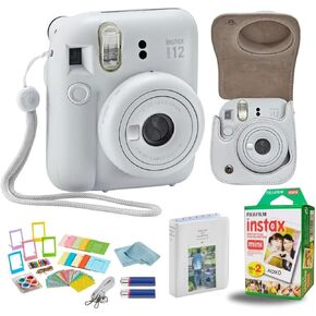 Fujifilm Instant Mini 12 Instant Camera + BluebirdSales Accessory Bundle & Compatible Custom Case + Fuji Instant (20 Shots) Film, Designer Mini Photo Album (60 Pockets) (Mint Green)