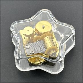 Pursuestar Somewhere Over The Rainbow Wind Up Music Box, Rotating Star Acrylic Gold Musical Box for Mom/Dad/Daughter/Son - Unique Best Gifts for Birthday Christmas Wedding Mother's Day