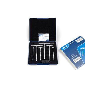 Telescoping Gauge Set 5/16" - 6" Range, Satin Chrome Finished T Bore Hole Gauges, Self-Centering System, Fitted Plastic Box (Set of 6 Pieces)