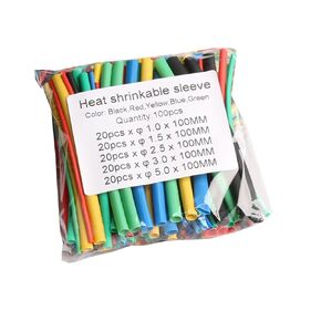100 Pcs Electric Insulation Heat Shrink Tube Wire Shrink Wrap Assortment Kit Material Easy to Use 5 Sizes Wire Shrink Wrap Kit Tubing Waterproof Heavy Duty