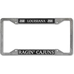 Rico Industries NCAA Louisiana-Lafayette Ragin Cajuns Pewter License Plate Frame 12" x 6"