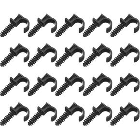 uxcell 50Pcs Black Half Clamp J-Hook, 5/8"(16mm) Plastic Pex Clamp Cable Clips, Ethernet Wire Clips for Tubing Pipe, Pipe Support, Fixing Wire