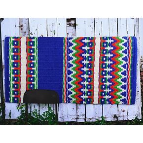Western Show Horse Saddle Blanket New Zealand Design Handmade Wool Saddle Blanket Top Wool Saddle Pad Size : 34" L x 36" W x 1" inches