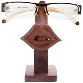 Handmade Wooden Nose Shaped Spectacle Specs Eyeglass Holder Stand with lips in Kuwait