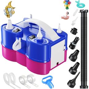3-in-1 Electric Balloon Pump, Portable Air Pump for Latex 260q Foil Balloons, Dual Nozzle Balloon Blower Machine for Party Decoration, 110V AC Inflator Deflator for Inflatables Pool Floats Mattress