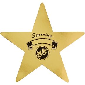Beistle 12 Piece Glittered Sparkle Cardstock Paper VIP Awards Night Theme Star Cutouts for New Year's Eve Party Decorations