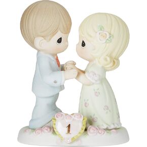 Precious Moments 1st Anniversary Figurine | A Whole Year Filled with Special Moments, 1st Anniversary, Bisque Porcelain Figurine | One Year Anniversary