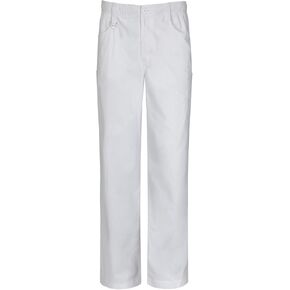 Dickies Size Men's Zip Fly Pull-on Scrub Pant, White, Large Tall