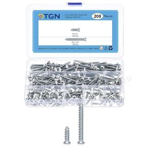Pan Head Phillips Wood Screw Self Tapping Drive Screws Galvanized Carbon Steel,Blue-White(#7 x 1-1/4 in 100 Pcs and #7 x 1/2 in 100 Pcs)