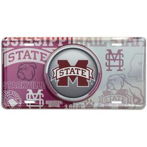 Hangtime Mississippi State University - Mississippi Bulldogs - Bullseye Style License Plate