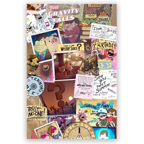 Niuquintus Gravity Falls Poster Anime Poster Poster Decorative Painting Canvas Wall Art Living Room Poster Bedroom Painting8x12in Unframed, style-1