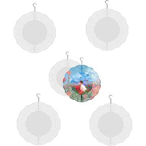 5 pieces of 10 inch (approximately 25 centimeters) DIY metal aluminum sheet heat transfer printed wind chime blank production accessories, exclusive to your customization