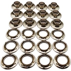 C.S. Osborne 12 Sets Nickel Plated Grommets & Spur Washers #N2-2 (7/16" Hole)