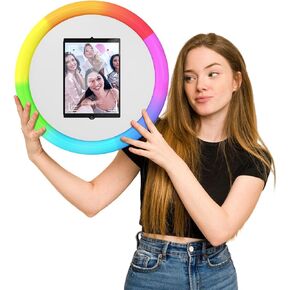2-in-1 Roaming Photo Booth Compatible with Ipad 10.9in 10.2in, Portable Photo Booth for Ipad Photobooth Machine Ring Light with Shell Stand Software APP, Light Box,Flight Case,Black