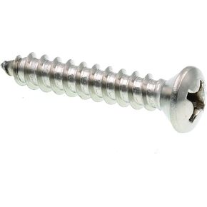 Prime-Line 9023690 Sheet Metal Screw, Self-Tapping, Oval Head Phillips, #14 X 1-1/2 in, Grade 18-8 Stainless Steel, Pack of 25