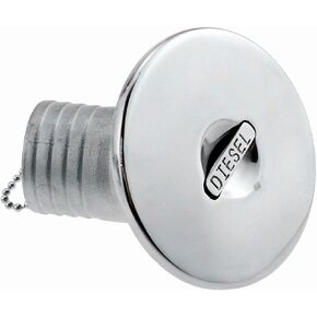 1Pack Stainless Steel 316 Boat Deck Fill Filler 1-1/2" 38mm W/ Keyless Cap,Marine Angled Fill (Mark:Diesel, 1-1/2"/38mm)