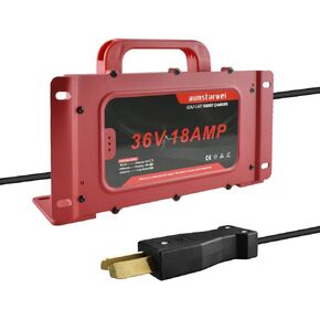 36V 18A Golf Cart Battery Charger with Crowsfoot Style Connector Crows Foot Plug, IP67 Waterproof