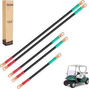 10L0L Golf Cart Battery Cable Kit for EZGO TXT 1994-up and Club Car Precedent 2008.5-up 48V (6x8V Batteries), 4 Gauge, Set of 5 PCS