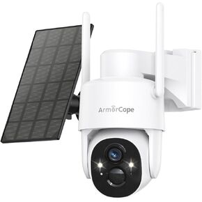 Solar Security Cameras Wireless Outdoor,360° View Battery Powered with Spotlight Color Night Vision,2K WiFi Home Security,PIR Sensor,Wireless Easy Install, 2.4 GHz Wi-Fi
