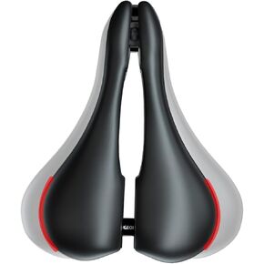 HUGEOAKS-CB Width Adjustable Bike Seat, Comfortable Bicycle Seat, Bike Saddle Suitable for Mountain Bike, Road Bike, City Bike and Stationary Exercise Bike for Men and Women