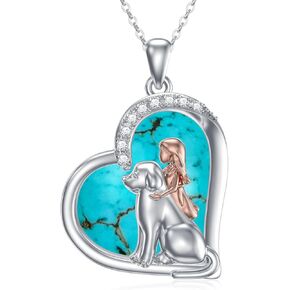 Diamond Dog Pendant Necklace for Women 925 Sterling Silver Dog Pendant Necklace Pet Animal Memorial Jewelry Gifts for Dog Lovers