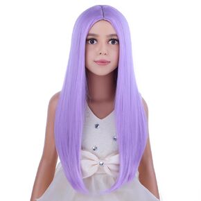 Kids Brown Wig Child Long Straight Middle Part Brown Wigs Girls Synthetic Wig with Wig Cap