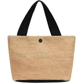 Straw Beach Bag,Women Hobo Summer Woven Large Handbags Straw Tote Bag with Lining Pockets for Daily Use Beach Travel
