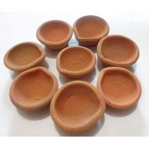 Desirous Desire Clay lamp Mitti Diya (Brown) Small -Set of 12 Pices