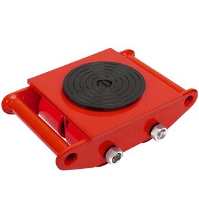 FAHKNS Machine Skates 13200 LBS, 360° Rotation Disc Machinery Moving Skate with 4 PU Rollers, Heavy Duty Industrial Machinery Mover Skate for Warehouse, Workshop Moving Equipment, Red