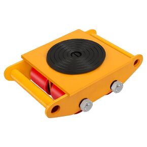 FAHKNS Machine Skates 13200 LBS, 360° Rotation Disc Machinery Moving Skate with 4 PU Rollers, Heavy Duty Industrial Machinery Mover Skate for Warehouse, Workshop Moving Equipment, Yellow