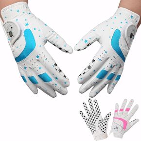 Kids Golf Gloves Both Hands, Boys Girls Non-Slip Golf Gloves Elastic Fabric Breathable,Youth Toddler Left Right Handed Golf Accessories