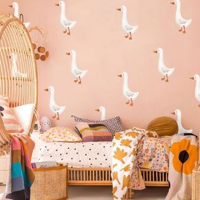 Goose Wall Decal, Geese Wall Stickers，Peel and Stick Removable Vinyl Underwater Duck Wall Sticker, Wall Decor Mural for Nursery Bedroom Living Room Kitchen Home Decoration.