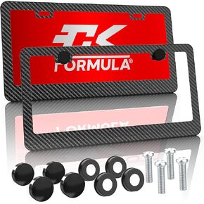 CK Formula White Bling License Plate Frames for Women, Diamond License Plate Frame, Rhinestone License Plate Frame, Stainless Steel with 2 Holes, Bling Car Accessories, Pack of 2