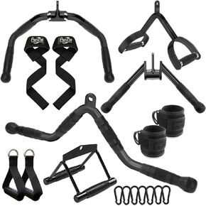 LAT Pulldown Attachments, Gym Equipment for Cable Machine Attachment, Cable Machine Home Gym, Pulley System Gym, Tricep Pull Down Attachment