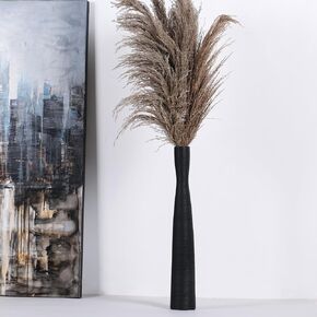 20" Tall Black Ceramic Vase,Floor Vases for Pampas Grass,Minimalist Style Flower Vase for Modern Decor,Tall Skinny Vase for Entryway,Bookshelf,Fireplace,Shelf Decorative(L,50CM)