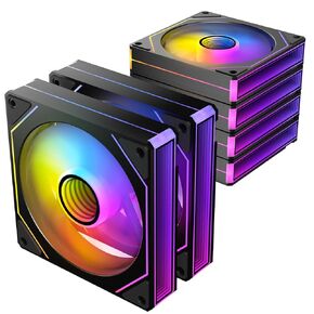 3 Pack RGB Fans, Infinity Mirror, Cable Connector 3 Pin 5V Addressable RGB Fans with controller (Not Daisy Chain), PWM PC Fans 1800 RPM, 52.4 CFM, Infinity Series