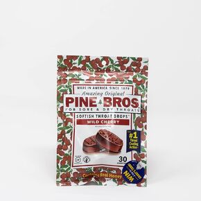 Pine Bros. Softish Throat Drops Value Size Wild Cherry - 30 Drops (Pack of 4)
