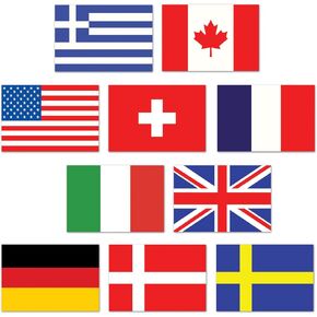 Beistle Mini International Flag Cutouts