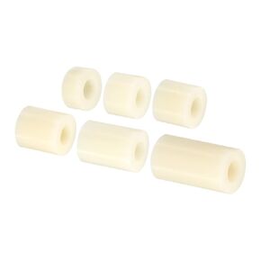 PATIKIL M5 Round Spacer Washer Set, 60 Pack Nylon 5,8,10,12,15,20mm Length for M5 Screws Block 3D Printer TV Wall Mounting Electrical Outlet, Beige
