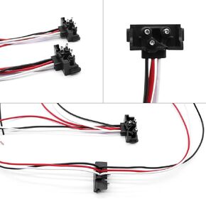 100x 3 Wire Plugs, Triple Male Bullet Wire Harness Roll, Right Angle 20G 3 Prong Pigtail Harness for Stop Turn Tail Light, Trucks & Trailers, Continuous 100 Plugs, 12" Lead Spacing