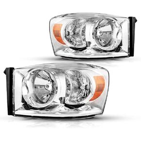 Headlights Assembly Compatible with Jetta 2011-2016 Chrome Housing, Clear Lens, Clear Reflector, OE Style Automotive Headlight Assemblies