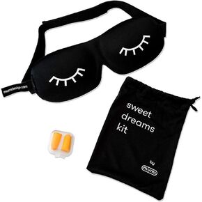 mumi Sweet Dreams Kit Sleeping Mask | 3D Eye Mask | Blocks Light Effectively | Made of Memory Foam | Adjustable Strap | Includes Ear Plugs with Case