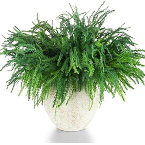 16 Pcs Christmas Norfolk Pine Branches Picks,18" Extra Length Artificial Xmas Branches Plants Pine Stems Needles, Fake Greenery Norfolk Pine Stems Sprigs for DIY Craft Garland Home Garden Decor