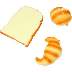 Honbay 3PCS Fake Breads Artificial Croissant Simulation Realistic Dessert Food Model Ornament for Home Party Tabletop Decoration and Photography Prop (3 Styles)