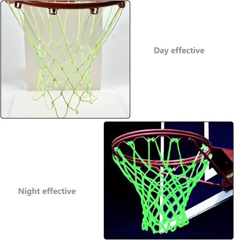 شبكة كرة السلة الليلية تتوهج في الظلام، شبكة دائرية مضيئة في الهواء الطلق، شبكة كرة سلة مضيئة تعمل بالشمس في الهواء الطلق، شبكة كرة سلة مضادة للسوط، مادة نايلون حجم قياسي للمدرسة الرياضية الخارجية in Kuwait