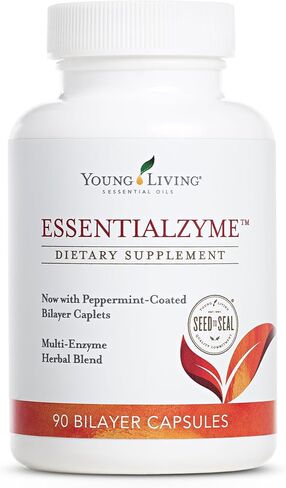 Young Living - Essentialzyme Capsules - 90 ct | Dietary Enzyme Supplement | Multienzyme Caplet | Balanced Modern Diet Digestion | Nutrient Absorption | Food Digestion Aid in Kuwait