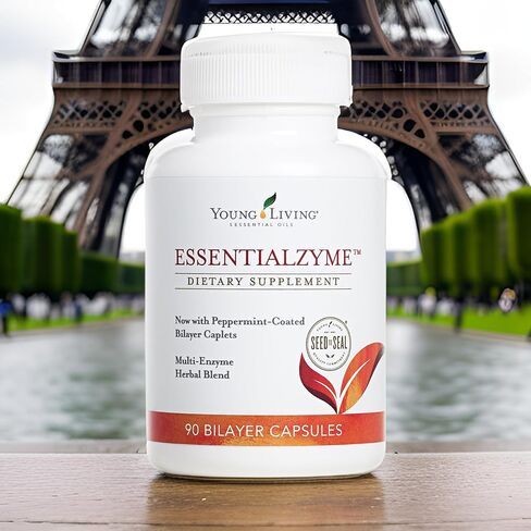Young Living - Essentialzyme Capsules - 90 ct | Dietary Enzyme Supplement | Multienzyme Caplet | Balanced Modern Diet Digestion | Nutrient Absorption | Food Digestion Aid in Kuwait