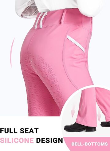 FitsT4 Sports Girl's Full Seat Horse Riding Pants Bootcut Riding Tights Kids Equestrian Breeches with Pockets in Saudi Arabia