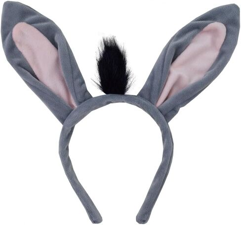 Grey Donkey Fancy Costume set Ears Headband Nose Tail Bow Tie Paws Tutu Skirt Animal Cosplay Outfit Theme Party in Saudi Arabia